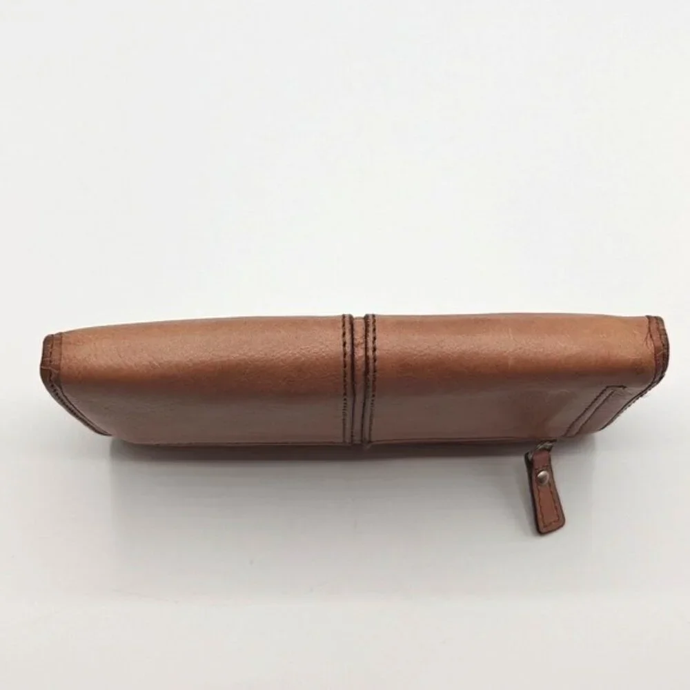 Fossil Maddox Continental Wallet Tan Leather Zip Around